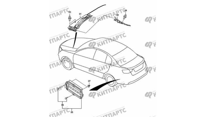 Панель стеклоочистителя и вентиляция багажника FAW Oley