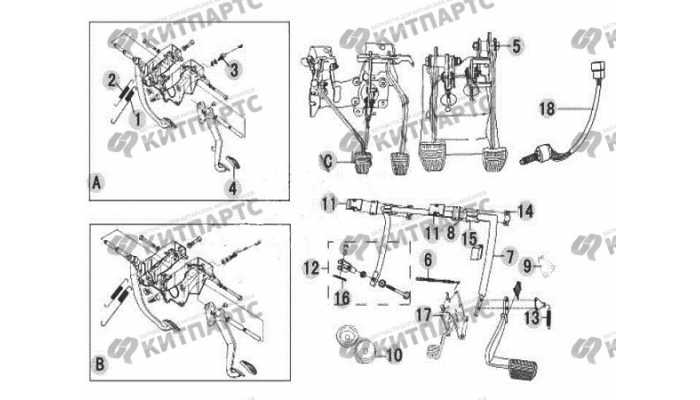 Педаль сцепления,тормоза Great Wall